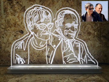 Moldura / Candeeiro com luz de presença Com Foto Convertida Para Linhas