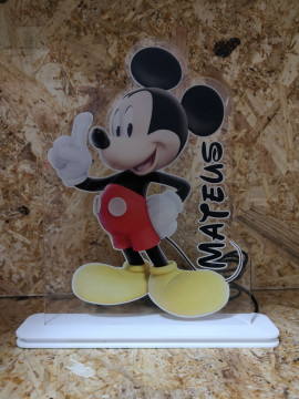 Moldura / Candeeiro com luz de presença - mickey Com nome