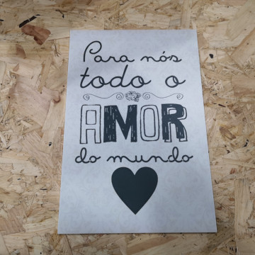 Placa Decorativa em PVC - Para nós todo o amor do mundo