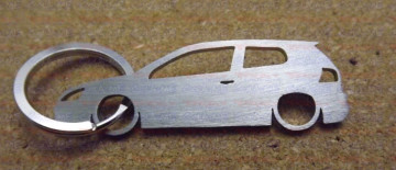 Porta Chaves de inox com silhueta de Volkswagen Golf V