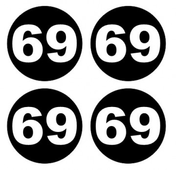 4 Autocolantes Para Centros de Jantes com 69