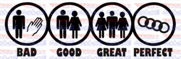 Autocolante - BAD GOOD GREAT PERFECT - AUDI