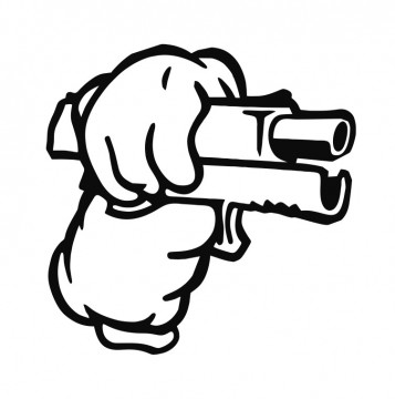 Autocolante com Arma Luvas