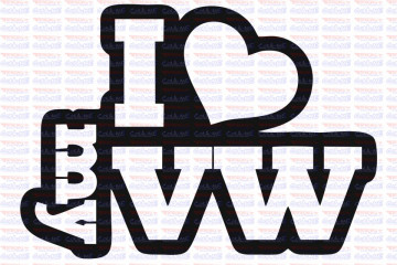 Autocolante - I Love My Vw