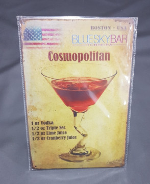 Chapa decorativa com Cosmopolitan