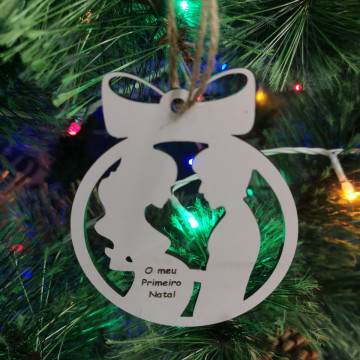 Ornamento para árvore de Natal em MDF - Casal