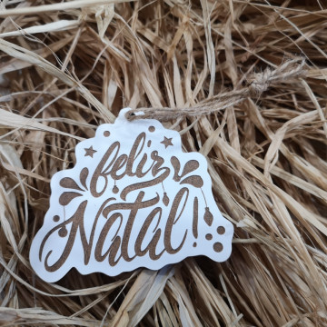 Ornamento para árvore de Natal em MDF - Feliz Natal