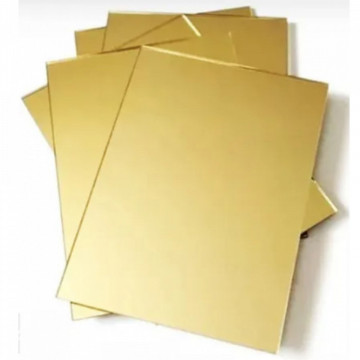 Placa Acrílico Espelhado dourado 3mm - 30x20cm