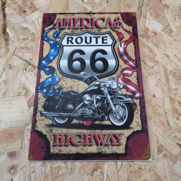 Placa Decorativa em PVC - Route 66 Americas Highway