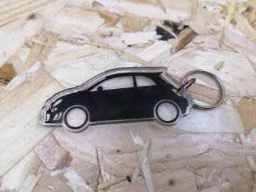 Porta Chaves de Acrílico com silhueta de Fiat 500