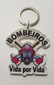 Porta chaves em acrílico - Bombeiro Vida por Vida