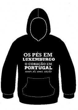 Sweatshirt com capuz - Os pés em Luxemburgo o coração em Portugal, amor de uma nação