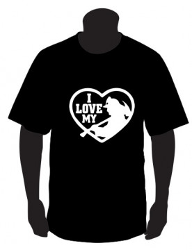 T-shirt para I Love My Bombeiro