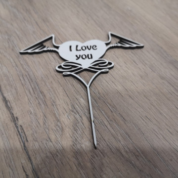Topo de Bolo em MDF - I love You