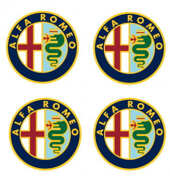 4 Autocolantes Para Centros de Jantes com Alfa Romeo