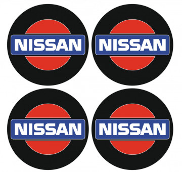 4 Autocolantes Para Centros de Jantes com Nissan