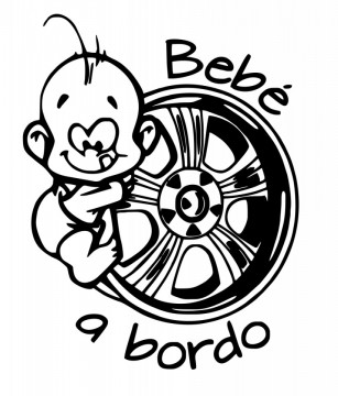 Autocolante - Bebé a bordo com Jante