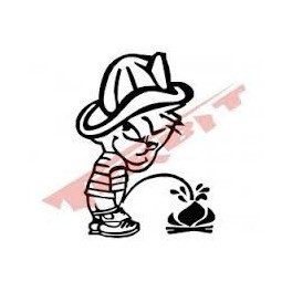 Autocolante - Calvin Bombeiro Mijão - Calvin e Hobbes