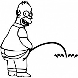 Autocolante - Homer Simpson Mijão