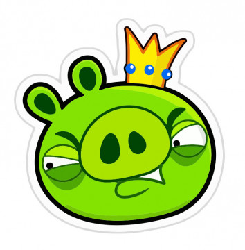 Autocolante Impresso - Angry Birds porco king