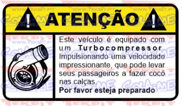 Autocolante Impresso - Atenção - Turbocompressor