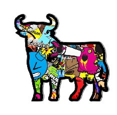 Autocolante Impresso - Touro Sticker bomb