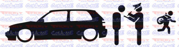 Autocolante - Policia e ladrões - VW Golf 3