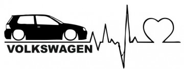 Autocolante - Volkswagen Golf IV - batimentos cardiacos