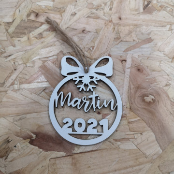 "Bola" para árvore de Natal com nome - MDF