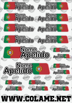 Folha / Pack de Autocolantes - Nome + Apelido
