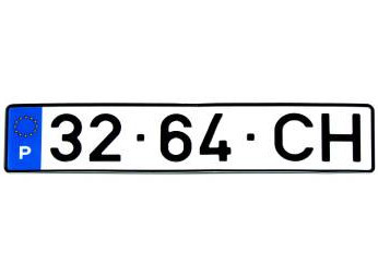 Placa de Matrícula Rectangular em Acrílico - Sem Ano (Até 1998)