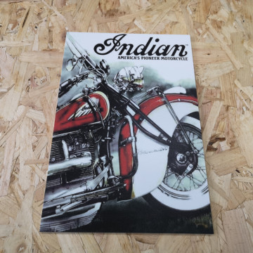 Placa Decorativa em PVC - Indian America´s Pioneer Motorcycle