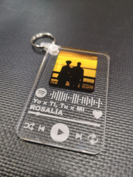 Porta chaves em acrílico - A tua música