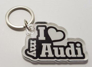 Porta chaves em acrílico com I Love My Audi
