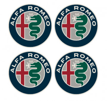 4 Autocolantes Para Centros de Jantes com Alfa Romeo