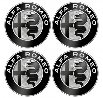 4 Autocolantes Para Centros de Jantes para Alfa Romeo