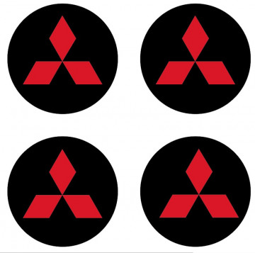 4 Autocolantes Para Centros de Jantes para MITSUBISHI
