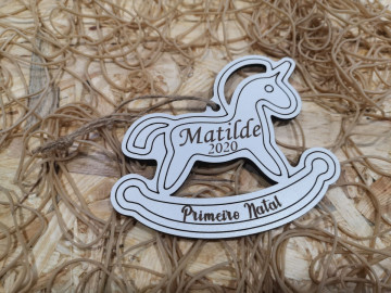 Artigo decorativo de Natal com nome e frase- MDF - Unicórnio