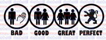 Autocolante - BAD GOOD GREAT PERFECT - PEUGEOT