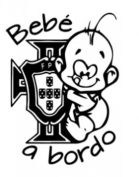 Autocolante - Bebé a bordo com Federação - Portugal
