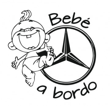 Autocolante com Bebé a bordo Mercedes