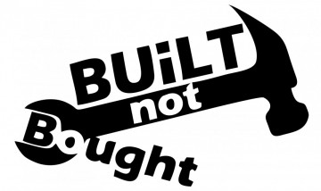Autocolante com Built not bought