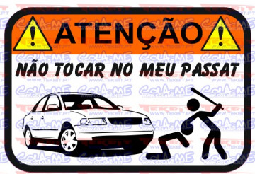 Autocolante Impresso - Não tocar no meu Passat