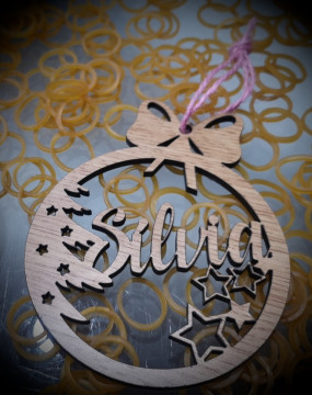 "Bola" de Natal com nome - MDF