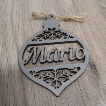 "Bola" para árvore de Natal com nome - MDF
