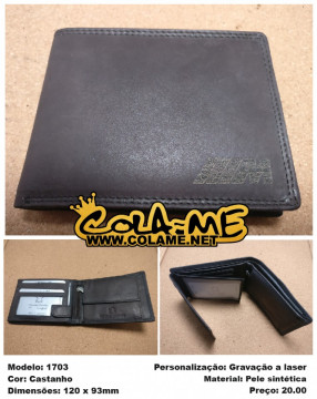 Carteira com logótipo gravado a laser - Modelo 1703