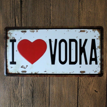 Matrícula decorativa - I Love VODKA