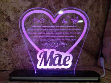 Moldura / Candeeiro com luz de presença - Mãe