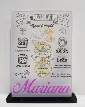 Moldura em acrílico - Nascimento