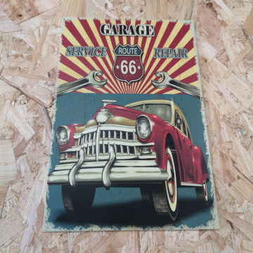 Placa Decorativa em PVC - Route 66 Garage